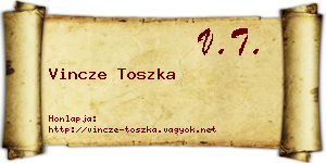 Vincze Toszka névjegykártya